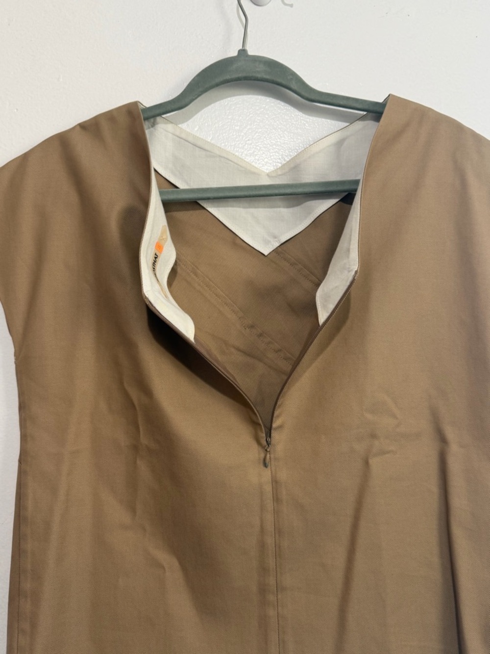 WHO'S THAT Architectural Origami Pleated Top Size Small Camel Tan Avant Garde - Picture 6 of 6